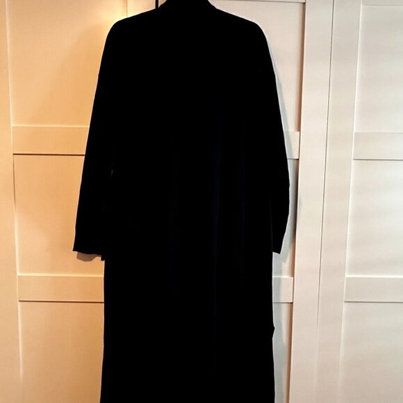 NWT RACHEL by Rachel Roy Notched Collar Open Front Long Cardigan in Black- Sz 1X - Picture 3 of 8